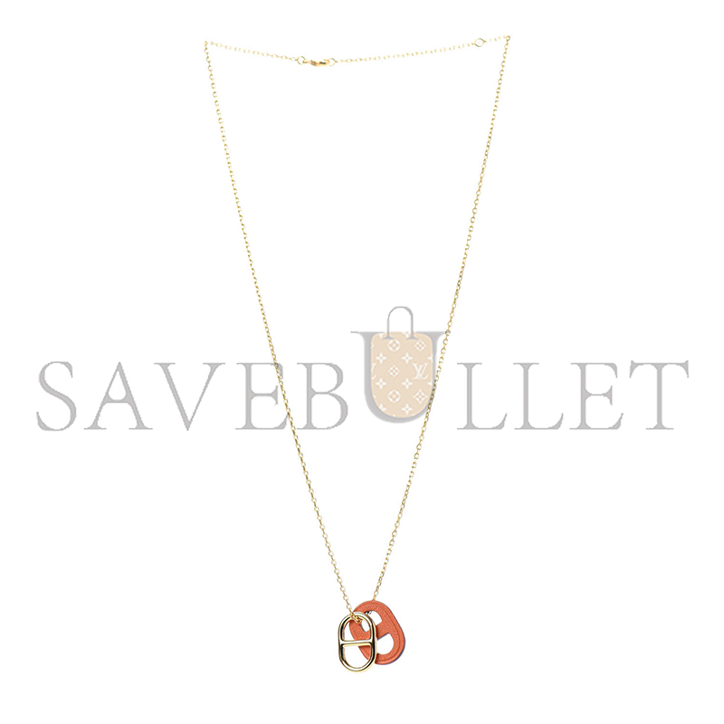 HERMÈS SWIFT O'MAILLON PENDANT NECKLACE ORANGE 